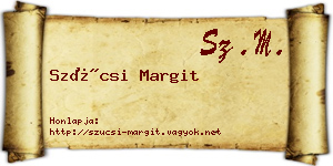 Szücsi Margit névjegykártya